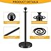 LOVMOR Stainless Steel Stanchion Post, 5 FT Black Carpet Ropes, Stanchion Post with Ball Top, Hollow Base and Velvet Ropes Safety Barriers Set for Party