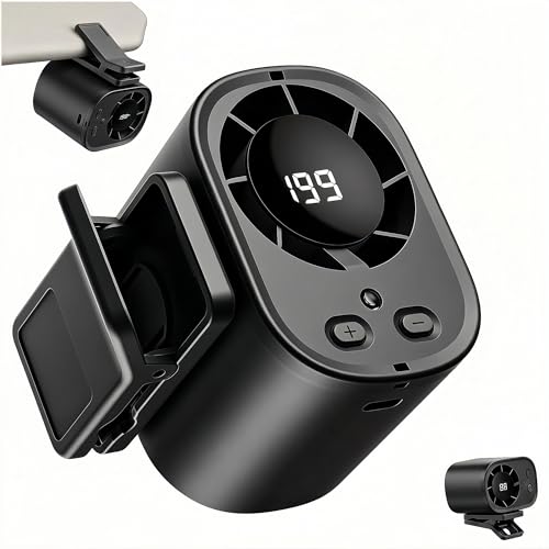 GcwJovialite Car Clip On Fan Portable Cooling Fan for Car with LED Display 360 Rotating Mini Fan 199 Speed Settings USB Rechargeable 1500mAh Backseat Fan for Cars Without AC Stroller Office Camping