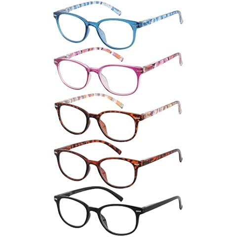 EFE Reading Glasses for Women Men 5 Pack - Anti Headache Eyestrain with Pattern Lightweight Frame(+3.00) Cover