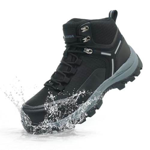 Waterproof Steel Toe Boots for Men Wide Width Slip Resistant Work Shoes Lightweight Non Slip Safety Sneakers Construction Composite Toe Working Footwear