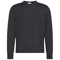 Calvin Klein Men's Long Sleeve Merino Crewneck Sweater, Gunmetal Heather, Small