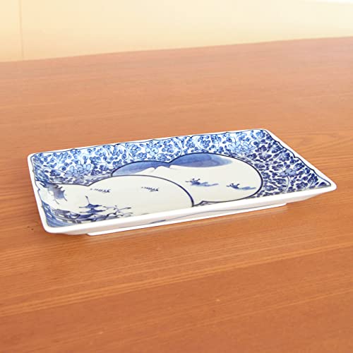 Set 2 platos rectangulares de cerámica japonesa miniatura 4