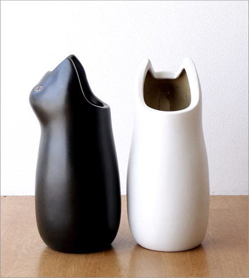 ❣ポルトガル製【可愛い猫型傘立て】陶器 白系 楽天市場】猫 傘立て