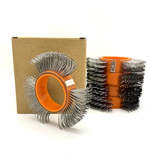 Image of 5PCS, Abrasive Wire Wheel Belt for Surface Blaster, Bristle Blasting Wheels | 0.7mm Carbon Spring Steel, 23mm Metal Blaster Wheels, Coarse Wire Wheel for Surface Blasting