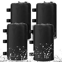 4er Set Wassergewichtstasche 10 Liter 500D Standfuß Sandsäcke Pavillonstandfüße mit Wasser befüllbar Baldachin-Gewichtssack für Outdoor Pavillons Gartenzelte Festzelte (Schwarz)