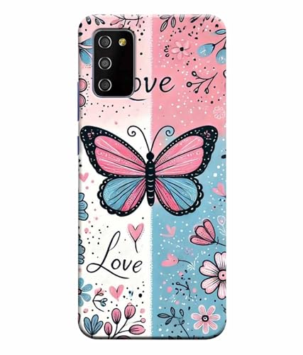 Image of Printed Hard Back Case Cover & Compatible for Samsung Galaxy A03S / Samsung Galaxy A02S | Butterfly Painting Art (Multicolor) - D1203