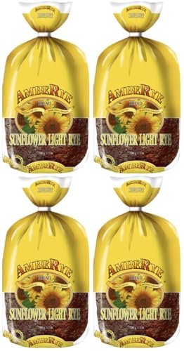 AmbeRye Sunflower Light Rye Bread with Sunflower Seeds, All Natural, 700g, 4 Pack