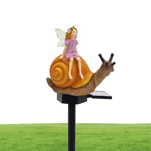 Lámpara de exterior con diseño de caracol y luces LED solares decorativas para senda y acera