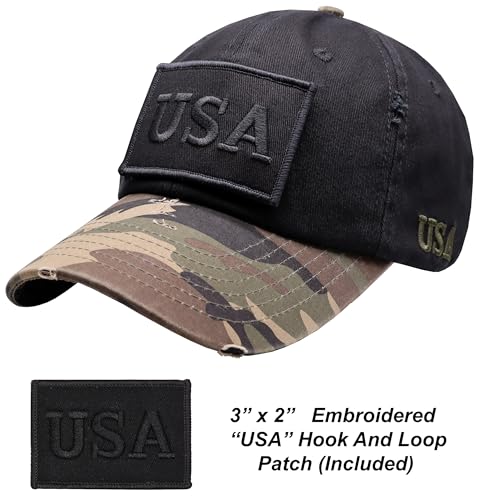 Image of Antourage American Flag Unisex Baseball Hat for Men and Women | USA Flag Mesh Snapback Flat Visor Cap + 2 Patriotic Patches