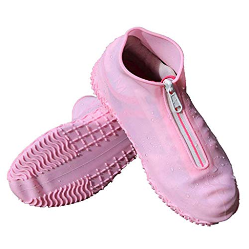 Fewxdsad Silicone Shoe Covers Waterproof Shoe Covers Non-slip Adult Kids Rain Boots With Zipper Outdoor Cycling Camping Overshoes Black Green Yellow