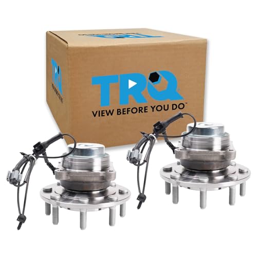 Image of TRQ Front Wheel Bearing and Hub Assembly Set 2 Piece Compatible with 18-21 Chevrolet Express 3500 14040LB GVW 18-19 Express 4500 14040LB GVW 18-21 GMC Savana 3500 2019 Savana 4500