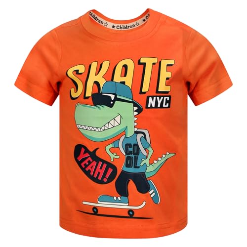 Image of DEEKEY Toddler Boys Shirts Short-Sleeve Little Kids t Shirts Boys' Tops, Tees & Shirts Graphic TEE Age for 2-7 Years 4-Pack