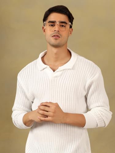 Image of Kvetoo Full Sleeve Winter Wear Woolen Collar Polo Sweater for Men