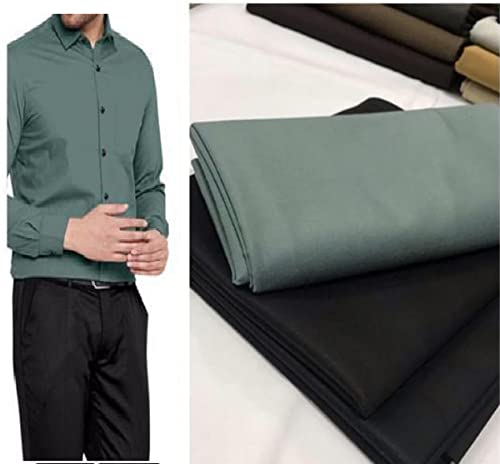 Image of Pri & Su CottLinns Combo of Cotton Shirt and Trouser Fabric Unstitched Desire (Green Grey 90009)
