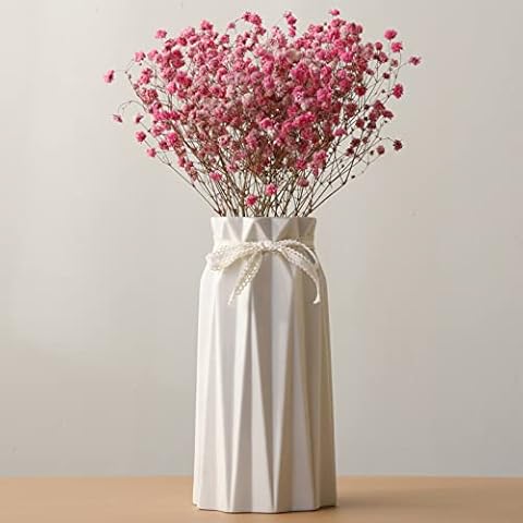 Heracks 9.8 inch Ceramic Flower Vase for Centerpieces, Tall White Vase for Living Room Decorations, Modern Farmhouse, Kitchen Counter Decor, Ideal Gifts for Friends and Family Cover
