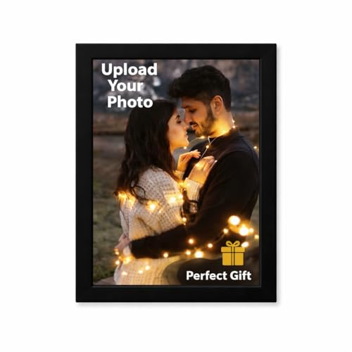 Image of Photo Frame Single photo frames for wall decor personalized Gift for Birthday, Anniversary, Wedding, Couples, Friend Black Wooden Frame (6X8 Inch)