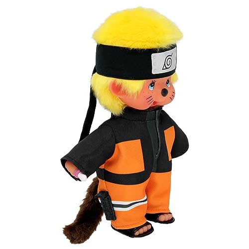 Bandai Monchhichi Naruto Shippuden Plush Toy, 80s Iconic Monkey Soft Plush Toy 20 cm for Children and Adults - Image 3
