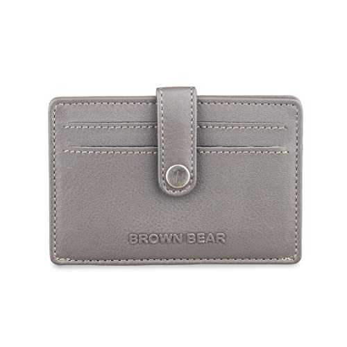 Image of BROWN BEAR Premium Branded Men's Pure German Nappa Leather, RFID ATM Card Holder (Grey)