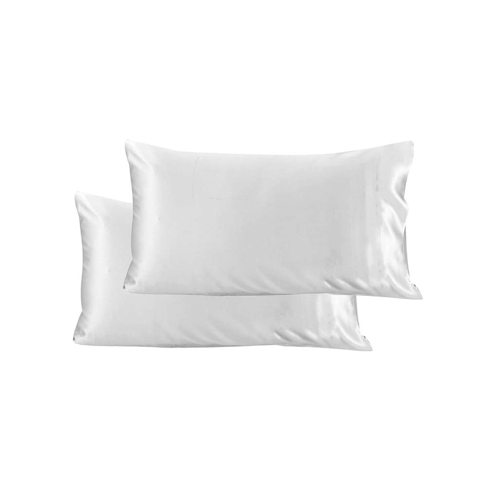 Hairworthy Silk Pillowcase for Hair and Skin Queen - White Silk Pillowcase 2-Pack 20x30 inches - 100% Mulberry Silk Pillow Cases Set of 2 with Envelope Closure