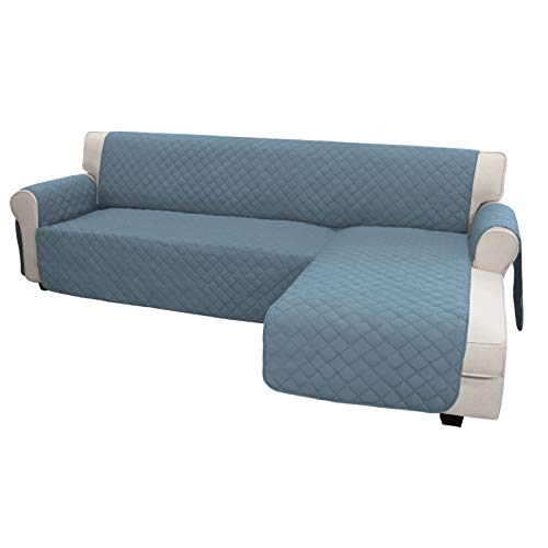 Easy-Going Sofa Slipcover L Shape Sofa Cover Sectional Couch Cover Furniture Protector Mat for Pets Dog Cat (Large, Light Blue/Light Blue)