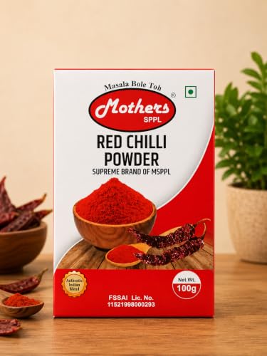 Image of MOTHERS SPPL Red Chilli Powder 100 gram, Lal Mirch Powder Patna Quality Lal Mirchi Powder Perfect for Cooking, Pickles, Gravies & Traditional Indian Dishes