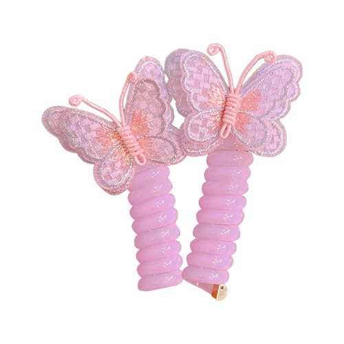 Lerpwige Butterfly Cord Hair Ties Kids Hair Scrunchies 2 Pack Small Size for Girls Age 3-12 Lerpwige Butterfly Cord Hair Ties Kids Hair Scrunchies 2 Pack Small Size for Girls Age 3-12