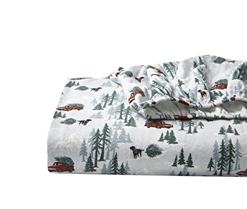 Image of Eddie Bauer - King Sheets, Cotton Flannel Bedding Set, Brushed For Extra Softness, Cozy Home Decor (Tree Farm, King)