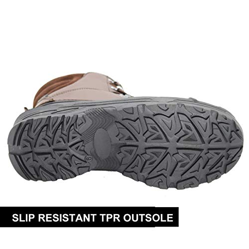 Men's Winter Snow Boots Waterproof, Non-Slip Insulated Warm Safe And Durable Outdoor Ski Classic Suede, Non-Slip Rubber Outsole, Cushioned Eva Insoles，Mid-Calf Height Boots Brown Size 13 #TOP5