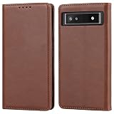 【Hamany】 対応 pixel 6a ケース 手帳型 グーグルピクセル6a ケース カード収納 財布型 内蔵マグネット 横置きスタンド機能 google pixel 6a スマホケース 耐衝撃 耐摩擦 レザー 携帯カバー -ヴィンテージダークブラウン
