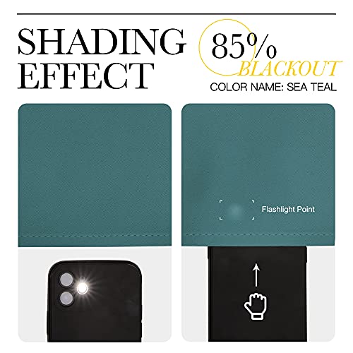 Image of NICETOWN Window Curtain Panels, Thermal Insulated Solid Grommet Blackout Draperies /Drapes (Sea Teal, One Pair, 34 by 54-inch)