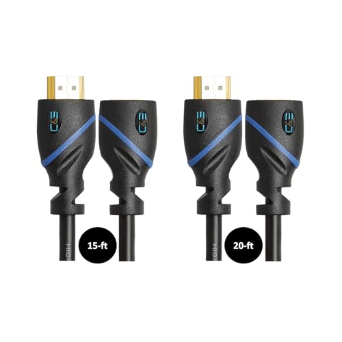 Image of C & E Gold Plated 4K HDMI to HDMI Cable | COMBO PACK [ 15-Ft | 20-Ft ] HDMI 2.0 Male to Female - High Speed Data Upto 18Gbps