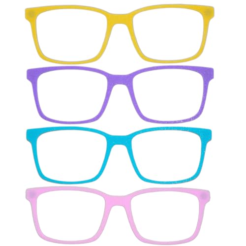 Magnetic Eyeglass Frame Toppers, Square Style compatible with Kirby, pebble texture (pastel (pink, sunshine yellow, sky blue, lavender))