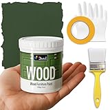 DWIL Matte Finish Furniture Paint - 5 Oz Wood Paint for Cabinets, Doors, Tables, and Dressers Refinishing - Water-Based, Non-Toxic & Odorless, Easy to Apply(Olive Green)-Trial Pack