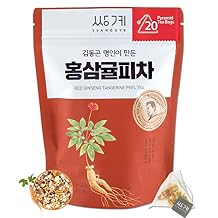 Ssanggye Red Ginseng Tangerine Peel Tea 1.5g x 20 Tea Bags Premium Herbal Tea Tangy Sweet Citrus Herb Blended Korean Oriental Daily Drink Made in Korea