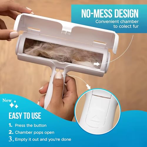 Image of Pet Hair Remover - Lint Roller for Dogs and Cats - Effective Pet Hair Roller for Cat, Furniture, Carpet, Car Seat, Bedding, Pet Hair Removal Tool, Perfect Dog Fur Remover