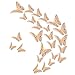 cobee 36 adesivi da parete 3D a farfalla 3 misure decorazioni a farfalla 3D adesivi da parete fai da te decorazioni artistiche fai da te decorazioni a farfalla per la stanza del bambino(oro rosa)