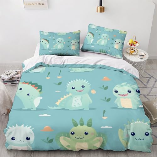 Housse de couette dragon 220x240 cm parure de lit 3 pièces microfbre