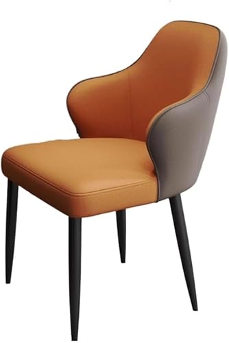 Sillas de comedor, modernos sillones tapizados con respaldo para sala de estar, comedor, sillas para comedor (naranja)