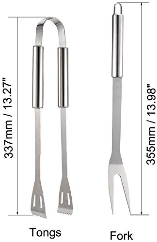 Set de utensilios para parrilla BBQ de 18 piezas en acero inoxidable miniatura 3
