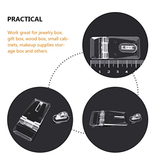 Image of Hasp Latch Heavy Duty Lock Acrylic Hasp Buckle for Padlock Jewelry Box Hinge Lock