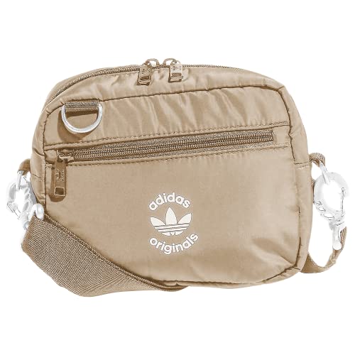 adidas Originals Bolsa transversal acolchoada original bege mágico/branco, tamanho único, Bege/branco mágico, One Size, Bolsa transversal original