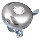 Angoily Vintage 52mm Bike Bell White Metal Bicycle Bell Loud Retro Chrome Horn for Adult Cycling Outdoor