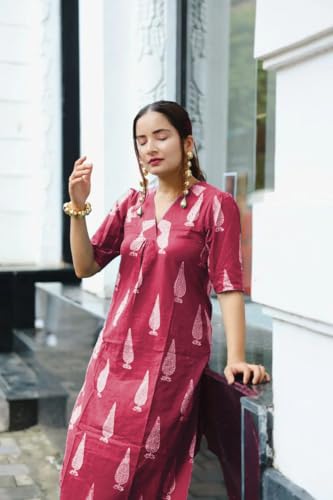 Image of SHIENZY Cotton Blend Kurta Set for Women