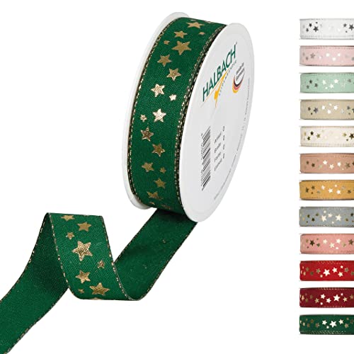 Halbach Seidenbänder 295-025-32-18 Ruban cadeau Noël Polyester Vert 25 mm x 18 m Cover