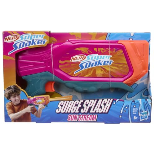 Image of Nerf Super Soaker Surge Splash Sun Stream Water Toy| Trigger Pull | 605 ml Capacity Tank | Pichkari for Outdoor Water Games | Branded Toy Pichkari for Holi Festival | Kids Outdoor Toys | Kids Ages 6+