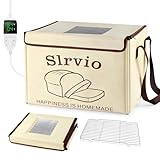 Slrvio Foldable Bread Proofing Box with 50–113℉ Temperature Control & 12H Timer, Bread Proofer Warming Box with Metal Rack, for Sourdough, Pizza, and Yogurt
