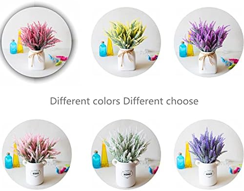 CATTREE Artificial Lavender, Plastic Plants Fake Flowers Bouquet Home Bridal Wedding Office Party Garden Balcony Indoor Outdoor DIY Centerpieces Arrangements Simulation Craft Decoration Red 4pcs