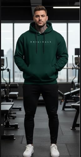 Image of Men Printed Winter Wool Hooded Sweatshirt | Warm & Soft Full Sleeve Pullover Hoodie for Winter | Casual