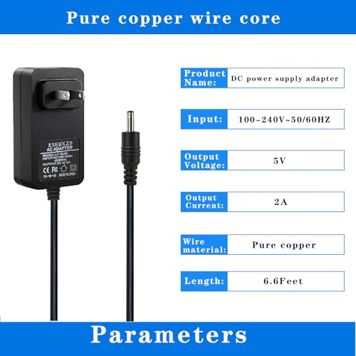 Image of Power Cord Replacement for vSeeBox V1 V2 V5, V3 Pro, V3 Pro Plus, Elite 5V Charger Adapter Plug