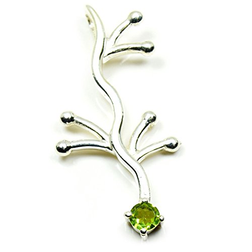Médaillon péridot rond argent sterling 925 bijou vintage femme